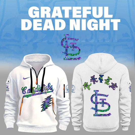 St.Louis Cardinals Grateful Dead Night Zip Long Sleeve Hoodie