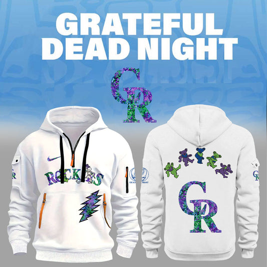 Colorado Rockies Grateful Dead Night Zip Long Sleeve Hoodie