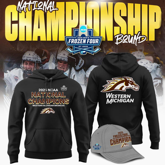 Western Michigan Broncos Hoodie Frozen Four Championship 2025