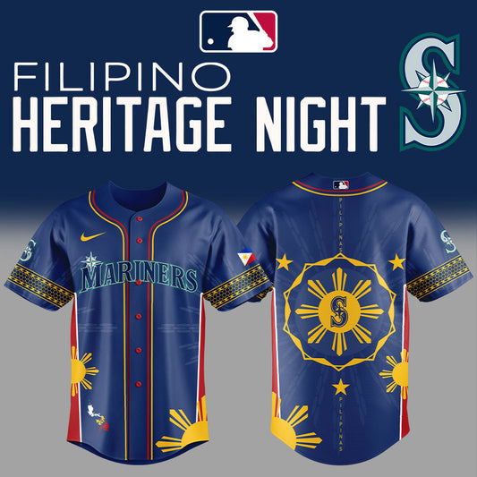 Seattle Mariners Filipino Heritage Night Blue Combo Jersey