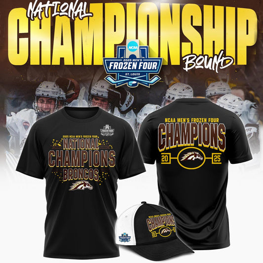 Western Michigan Broncos Tshirt Frozen Four Championship 2025