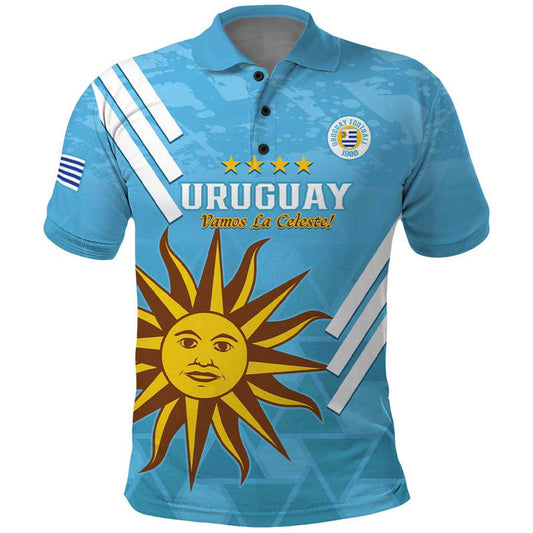 Custom Uruguay Football Polo Shirt 2024 Vamos La Celeste