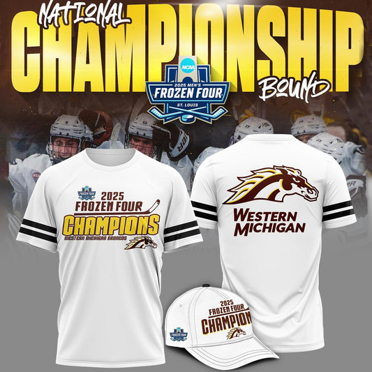 Western Michigan Broncos Tshirt Frozen Four Championship 2025