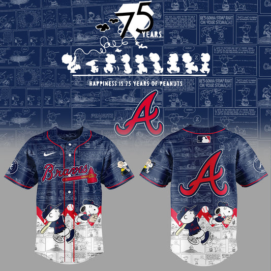 Atlanta Braves 75th Anniversary of Peanuts Jersey