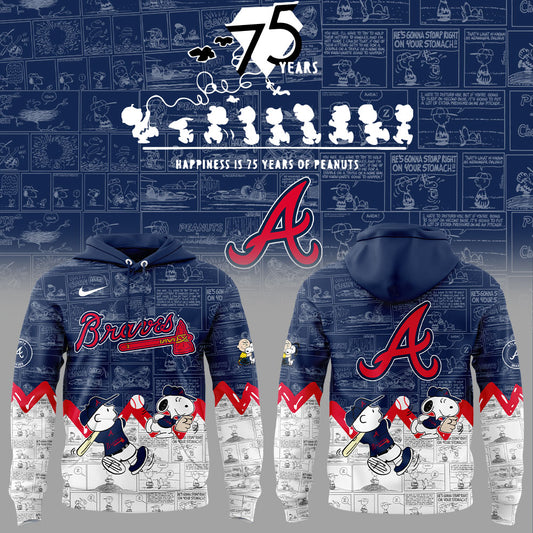 Atlanta Braves 75th Anniversary of Peanuts Hoodie