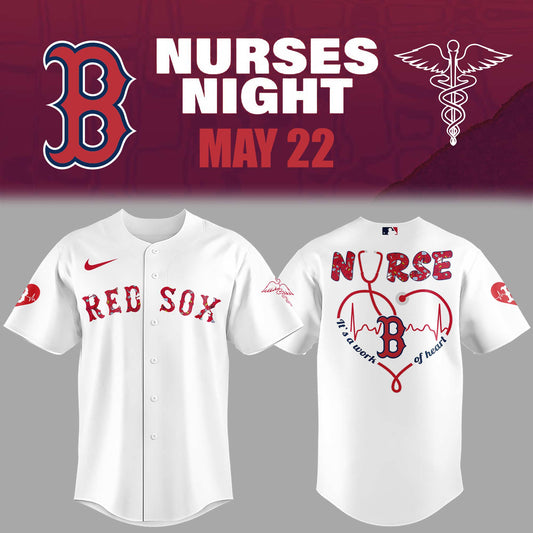 Boston Red Sox Nurses Appreciation Red Jersey Flat Cap Set