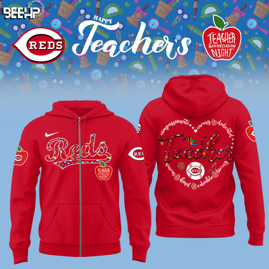 Cincinnati Reds TEACHER APPRECIATION NIGHT Editions Limited 2025 Zip Hoodie