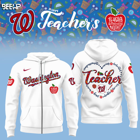 Washington Nationals TEACHER APPRECIATION NIGHT Editions Limited 2025  Zip Hoodie