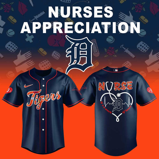 Detroit Tigers Nurses Appreciation Navy Blue Jersey
