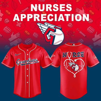 Cleveland Guardians Nurses Appreciation Night Red Jersey
