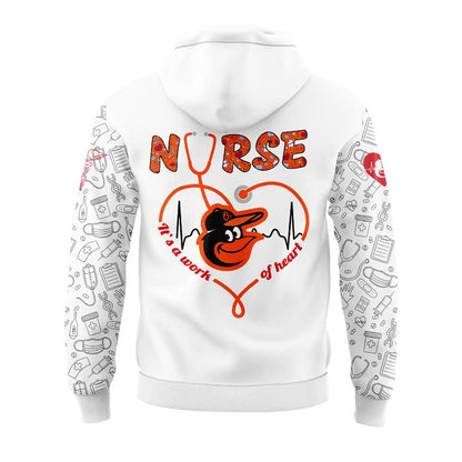 Baltimore Orioles Nurses Appreciation White Hoodie