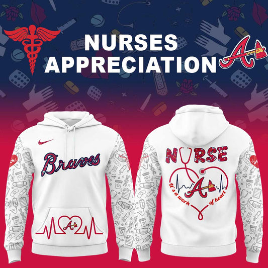 Atlanta Braves Nurses Appreciation White Hoodie