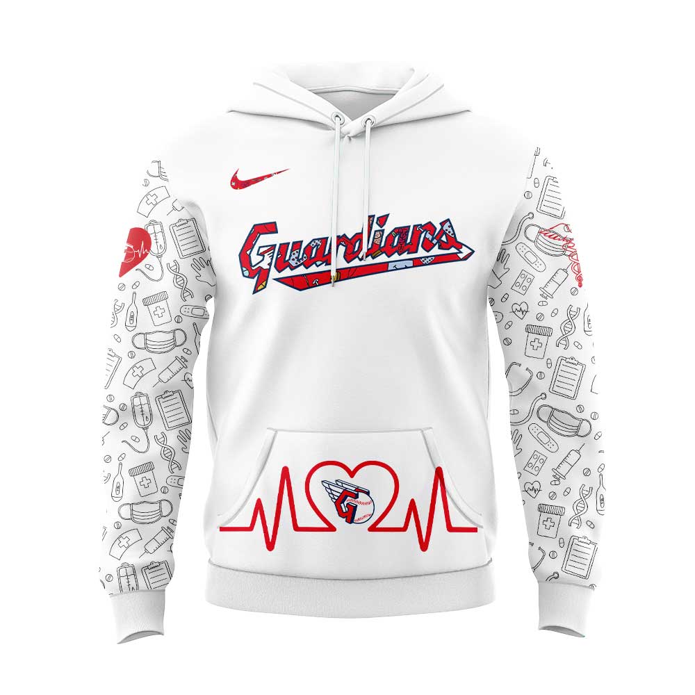 Cleveland Guardians Nurses Appreciation White Hoodie