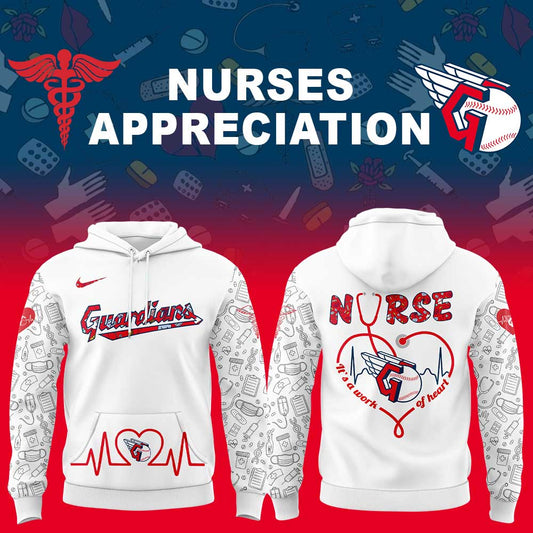 Cleveland Guardians Nurses Appreciation White Hoodie