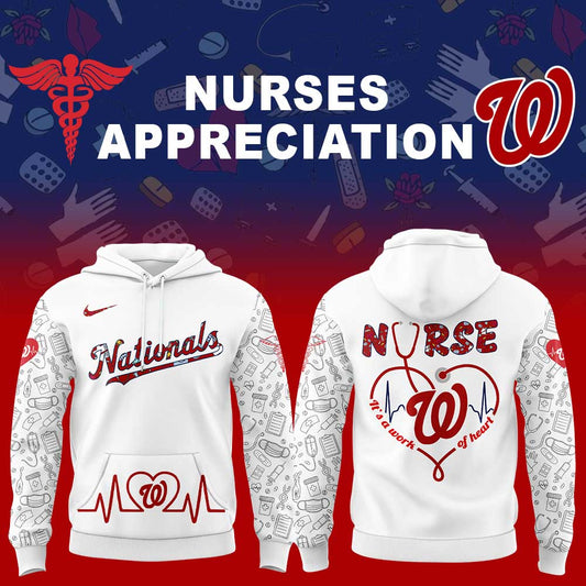 Washington Nationals Nurses Appreciation White Hoodie