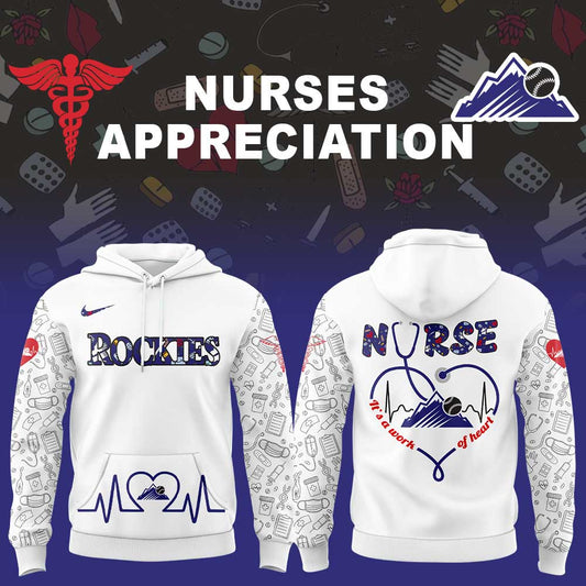 Colorado Rockies Nurses Appreciation White Hoodie