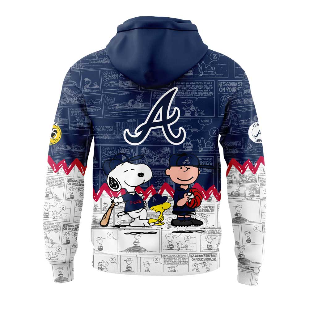 Atlanta Braves 75th Anniversary of Peanuts New Hoodie