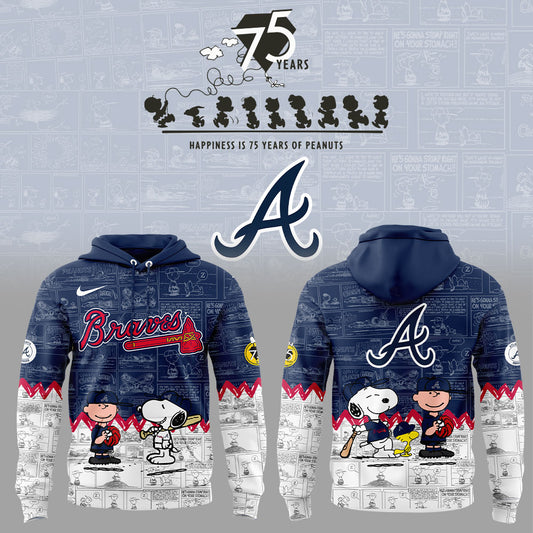 Atlanta Braves 75th Anniversary of Peanuts New Hoodie