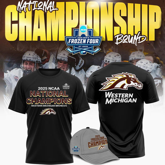 Western Michigan Broncos Tshirt Frozen Four Championship 2025