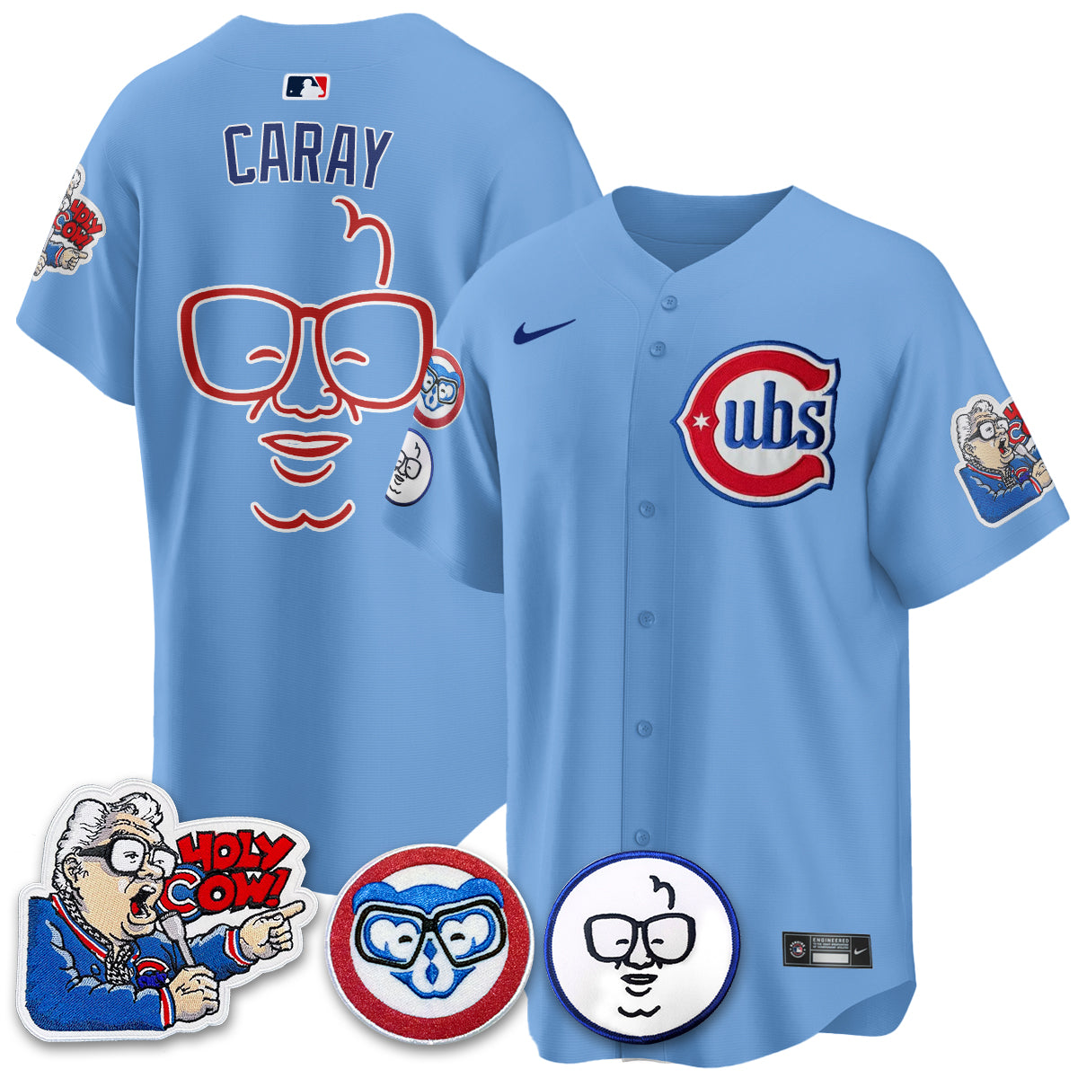 Chicago Cubs Limited Jersey - Harry Caray "Holy Cow" Patch - All Stitched