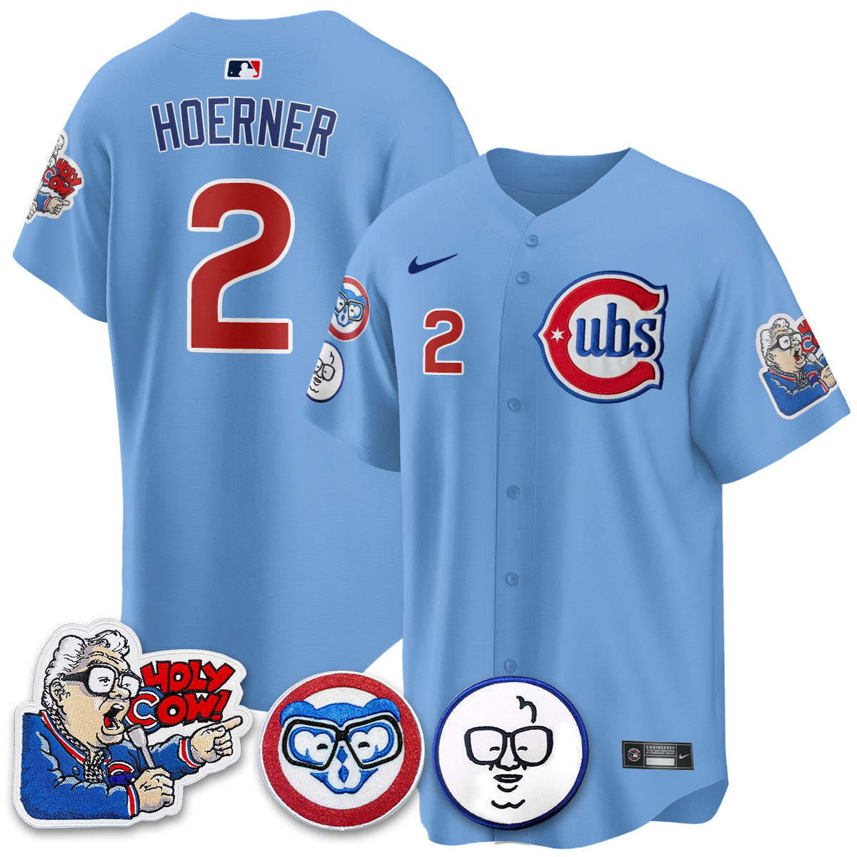 Chicago Cubs Limited Jersey - Harry Caray "Holy Cow" Patch - All Stitched