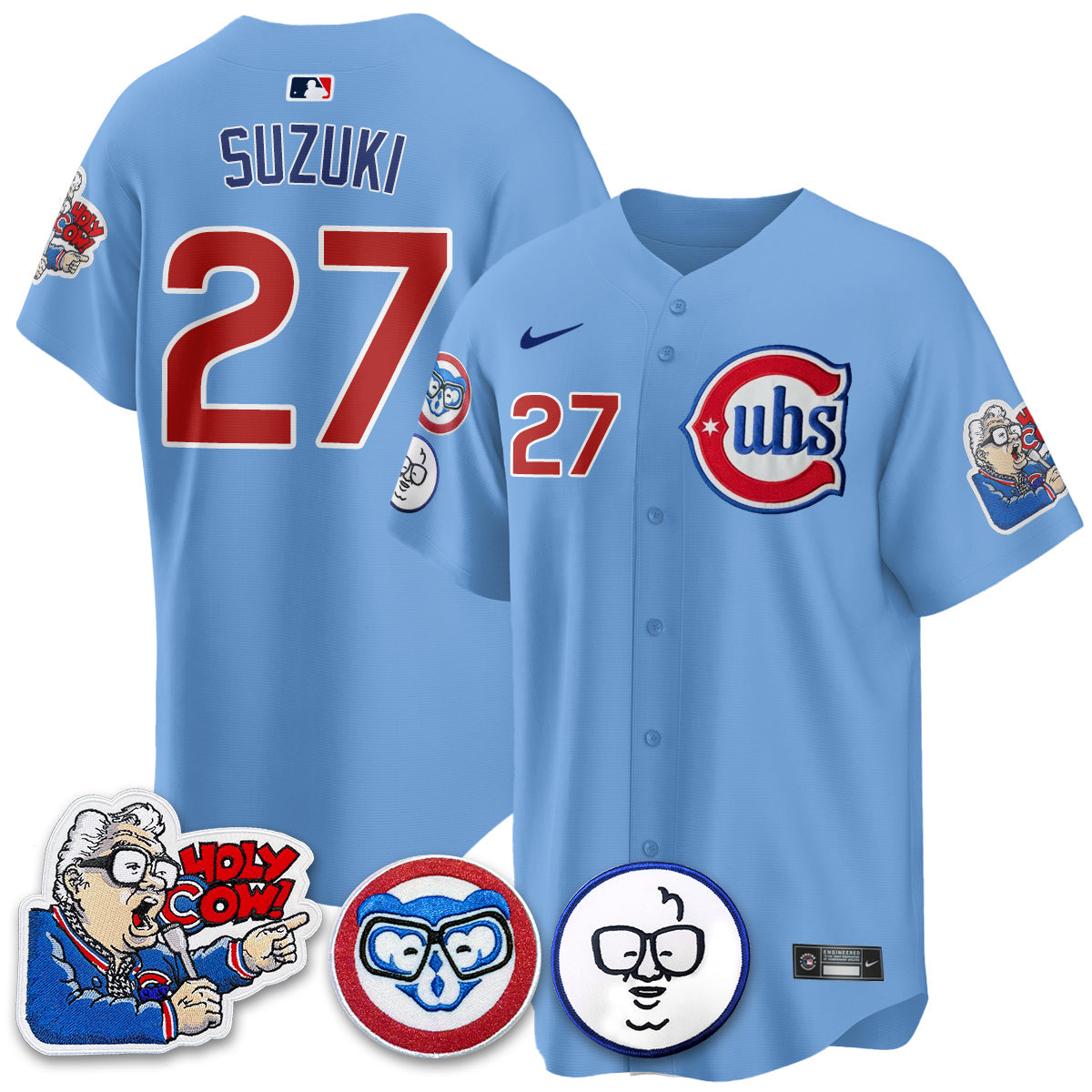 Chicago Cubs Limited Jersey - Harry Caray "Holy Cow" Patch - All Stitched