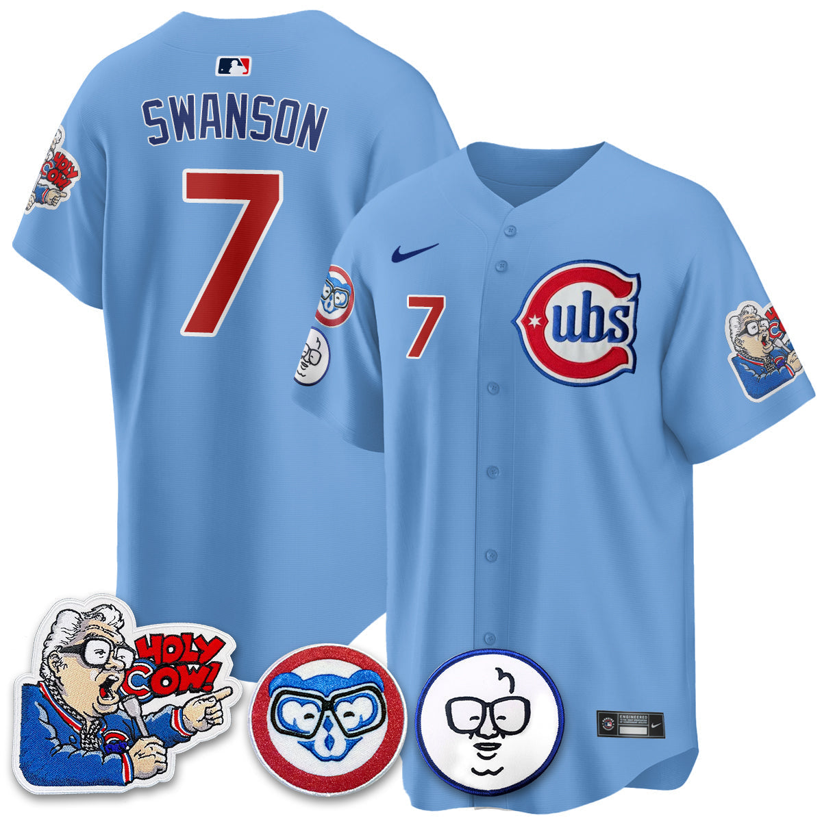 Chicago Cubs Limited Jersey - Harry Caray "Holy Cow" Patch - All Stitched