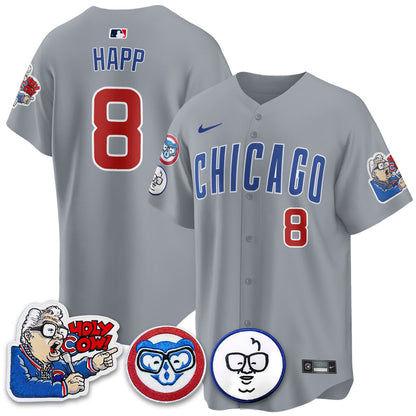 Chicago Cubs Limited Jersey - Harry Caray "Holy Cow" Patch - All Stitched