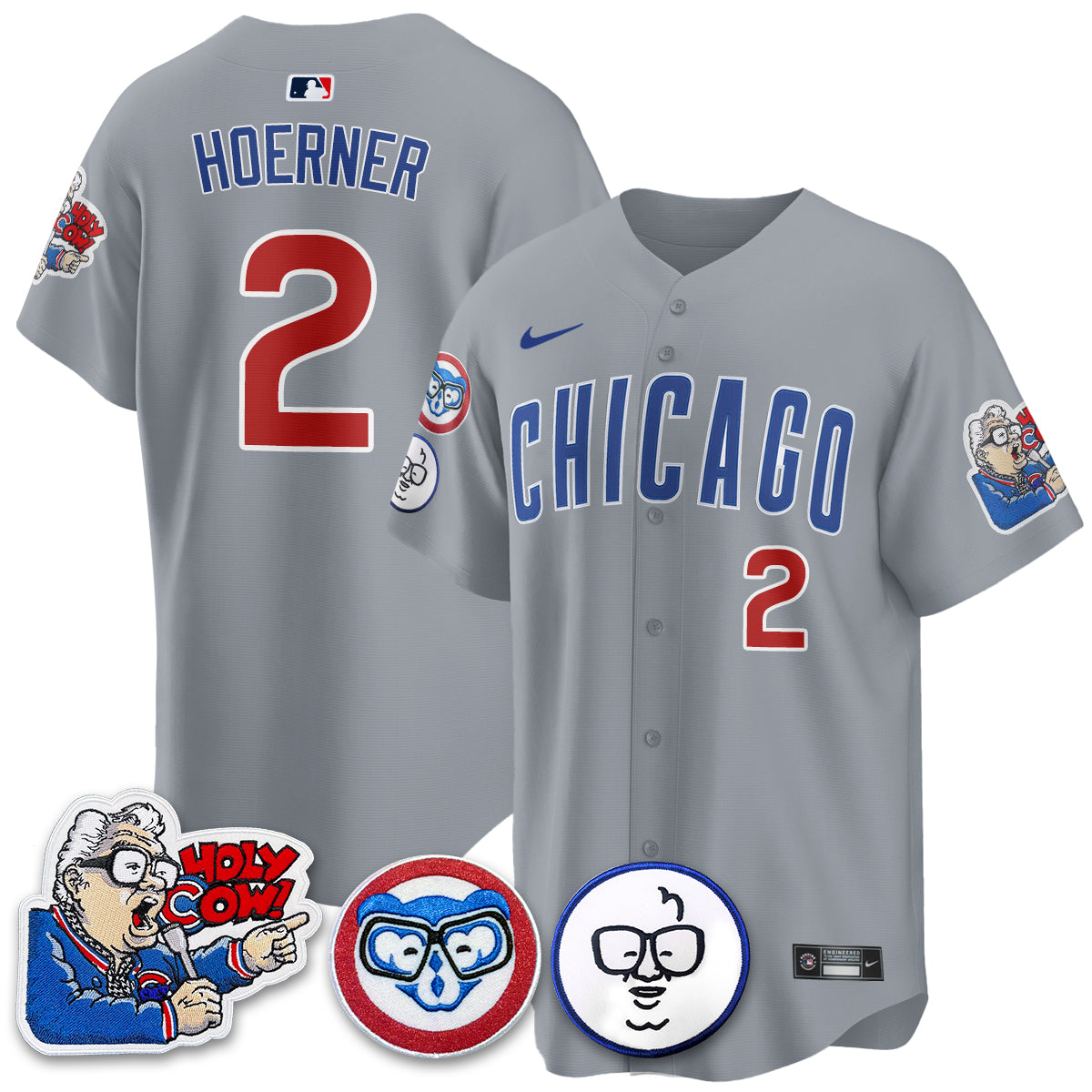 Chicago Cubs Limited Jersey - Harry Caray "Holy Cow" Patch - All Stitched