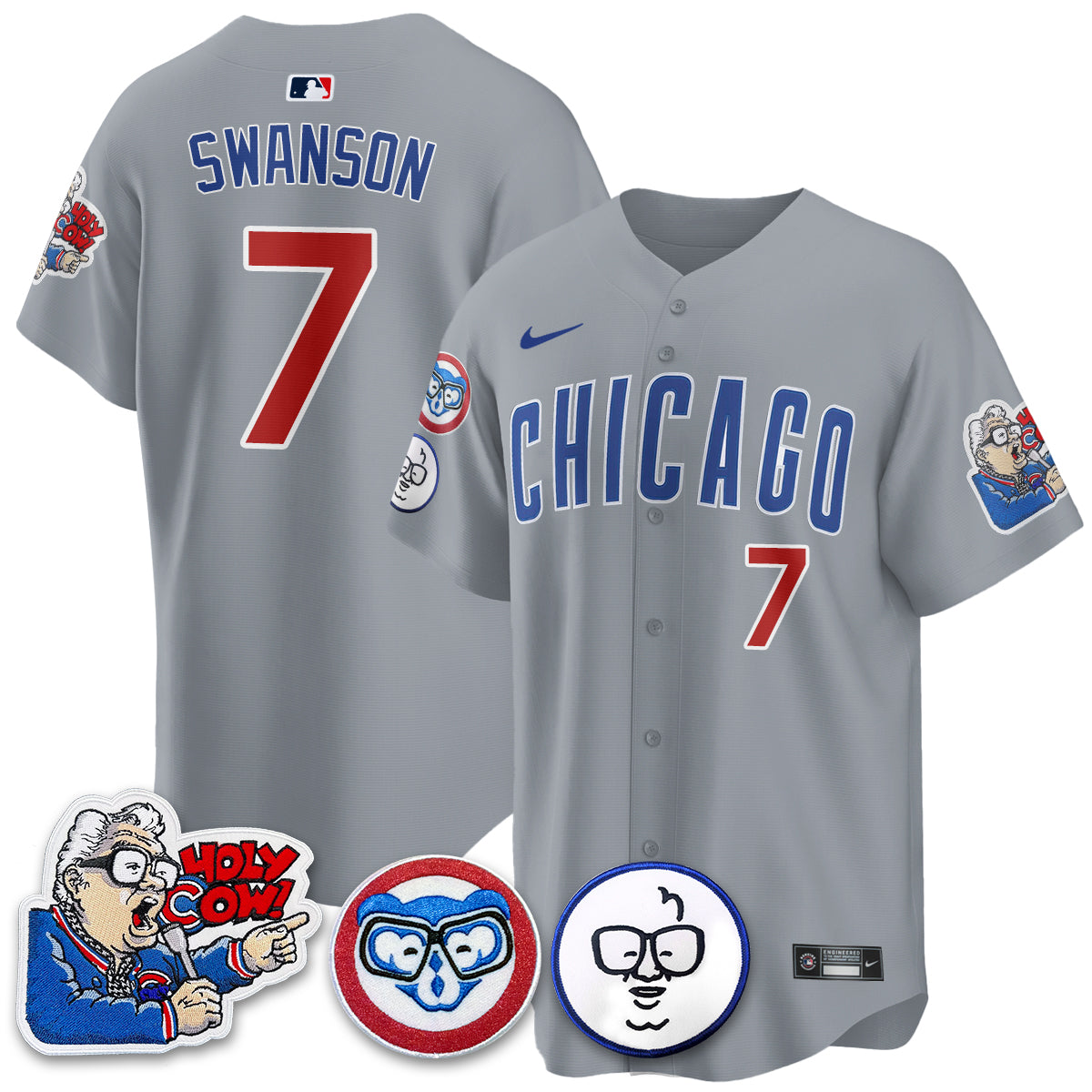 Chicago Cubs Limited Jersey - Harry Caray "Holy Cow" Patch - All Stitched