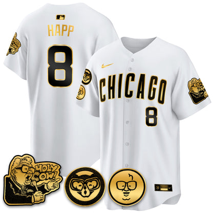 Chicago Cubs Limited Jersey - Harry Caray "Holy Cow" Patch - All Stitched