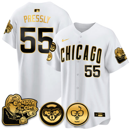 Chicago Cubs Limited Jersey - Harry Caray "Holy Cow" Patch - All Stitched
