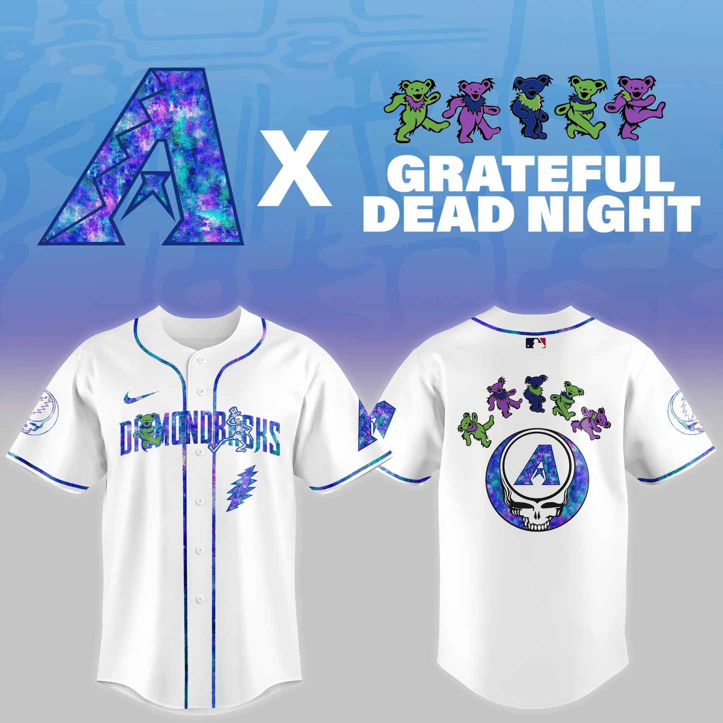 Arizona Diamondbacks 2025 Grateful Dead Night Limited Jersey