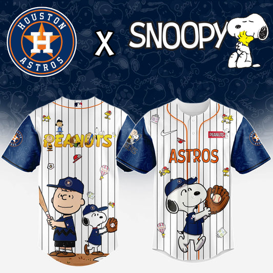 Houston Astros MLB “75th Anniversary of Peanuts” Snoopy Special Edition Jersey2025