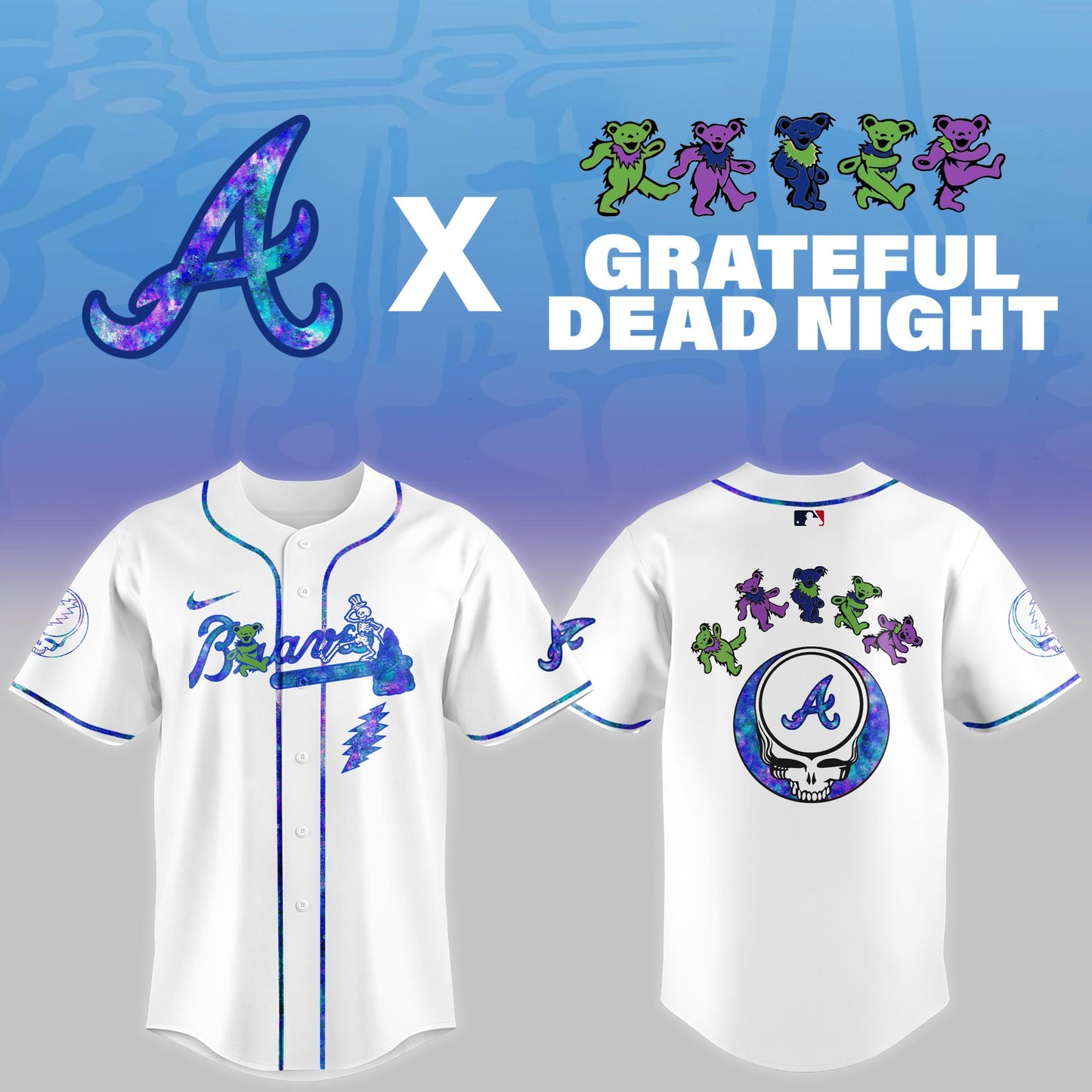 Atlanta Braves 2025 Grateful Dead Night Limited Jersey