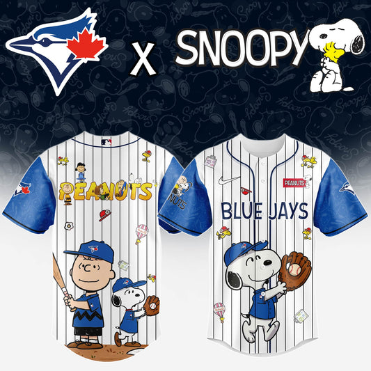 Toronto Blue Jays MLB “75th Anniversary of Peanuts” Snoopy Special Edition Jersey2025