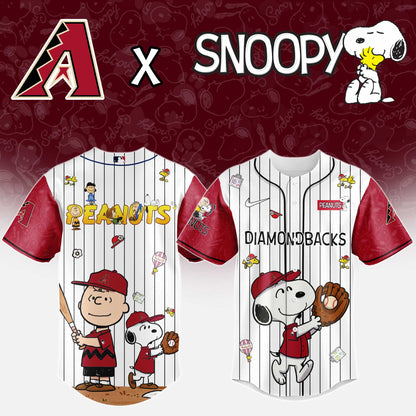 Arizona Diamondbacks MLB “75th Anniversary of Peanuts” Snoopy Special Edition Jersey2025
