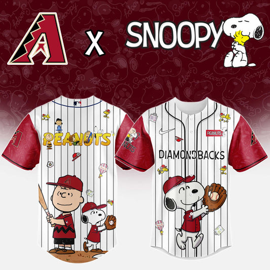 Arizona Diamondbacks MLB “75th Anniversary of Peanuts” Snoopy Special Edition Jersey2025