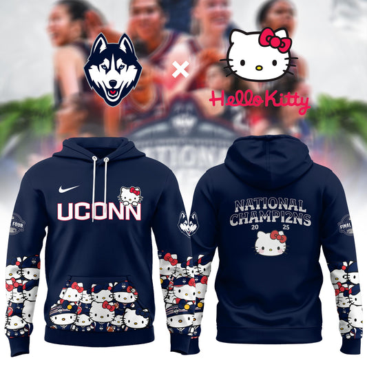 The UConn Women’s Basketball team collaborated with Hello Kitty on a special outfit to celebrate their 12th national championship Hoodie