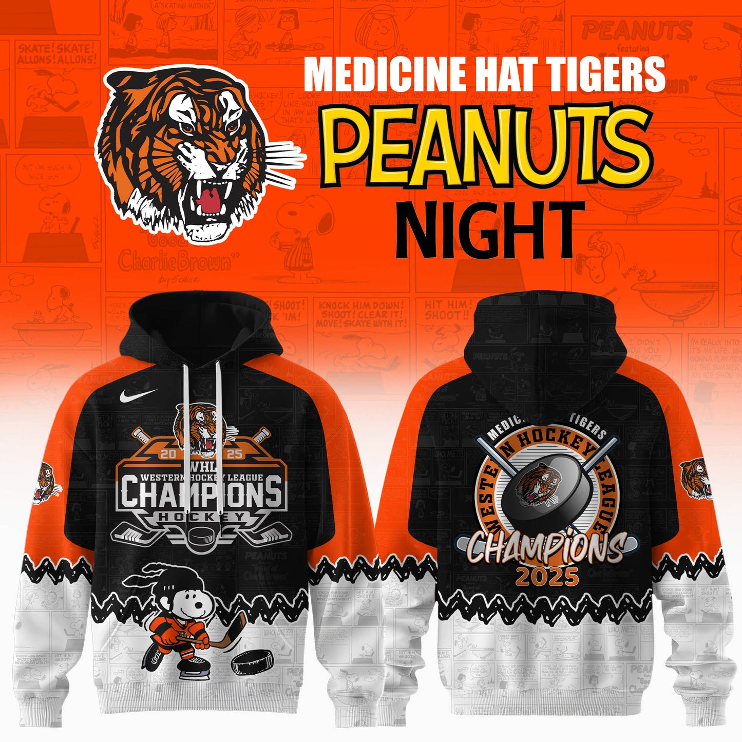 Medicine Hat Tigers – 2025 WHL Champions Hoodie
