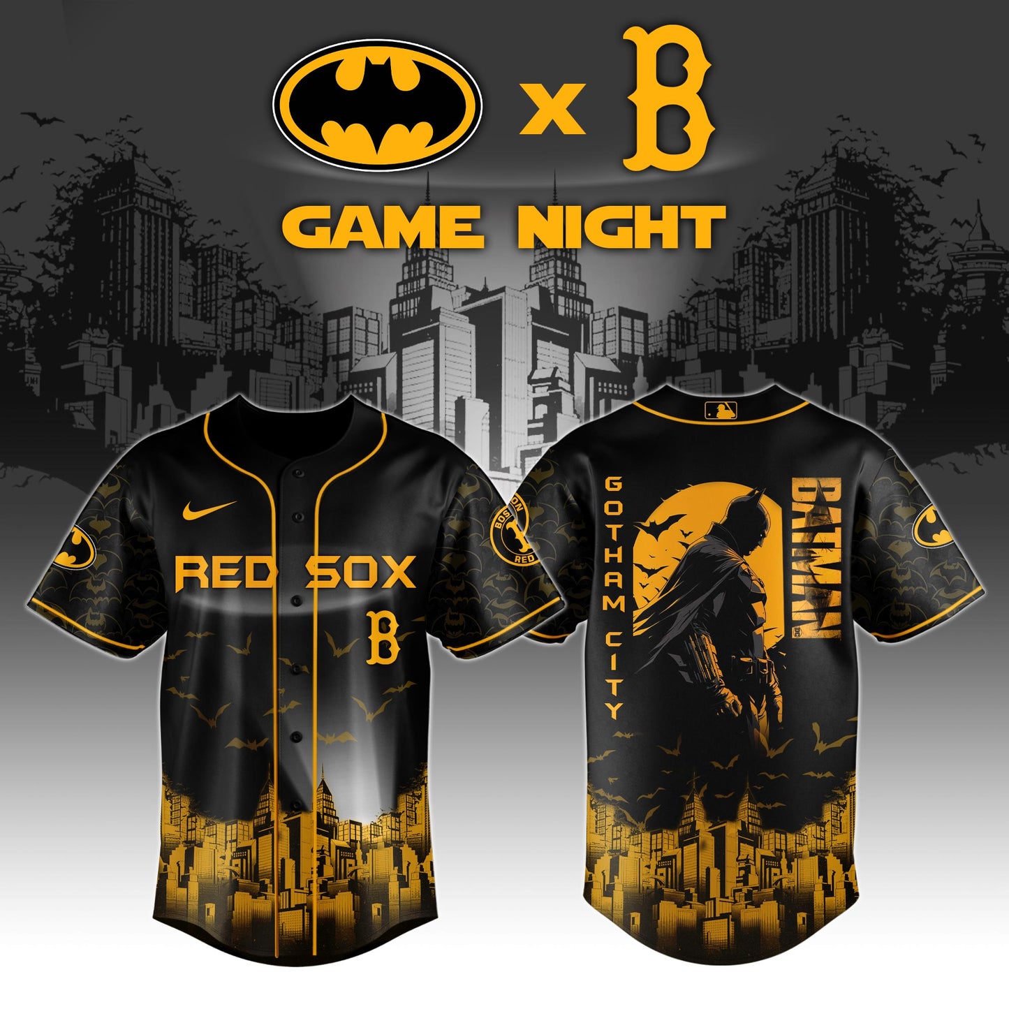 Boston Red Sox x DC Batman Game Night Special Edition Jersey