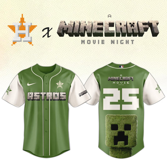 Houston Astros MLB x A MINECRAFT MOVIE Night Jersey Editions Limited