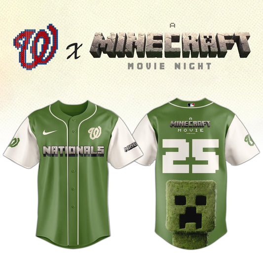 Washington Nationals MLB x A MINECRAFT MOVIE Night Jersey Editions Limited