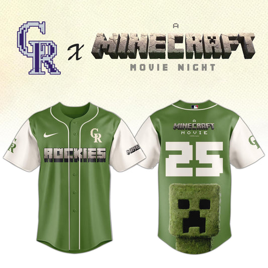 Colorado Rockies MLB x A MINECRAFT MOVIE Night Jersey Editions Limited