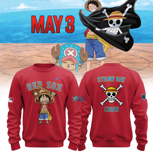 One Piece x Boston Red Sox . Latest Collaboration Sweatshirt