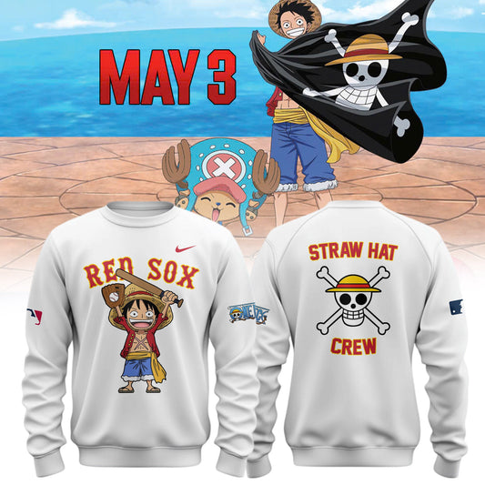 One Piece x Boston Red Sox . Latest Collaboration Sweatshirt