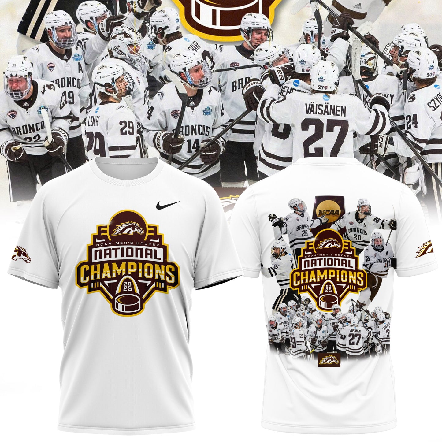 Western Michigan Broncos men’s ice hockey National Champions 2025 Tshirt