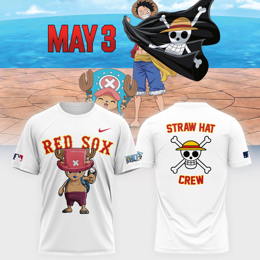 One Piece x Boston Red Sox . Latest Collaboration Tshirt