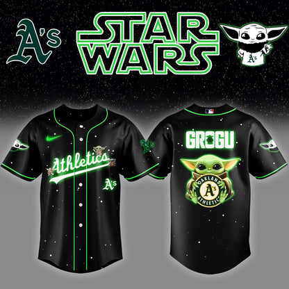 Athletics x Stars Wars Grogu Night Baseball Jersey Editions Limited