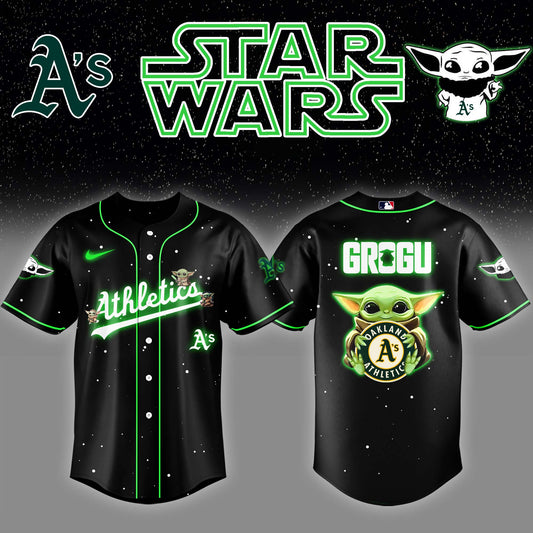 Athletics x Stars Wars Grogu Night Baseball Jersey Editions Limited